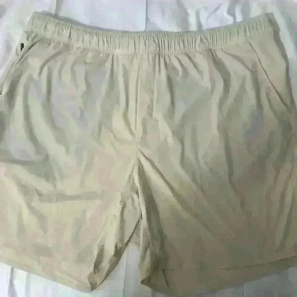 PUBLIC REC Men’s Main Shorts Sand Beige Nylon Spandex Logo Drawstring 40 - Picture 6 of 12